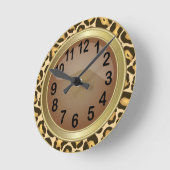 Cheetah Animal Print met Brown Ronde Klok (Hoek)
