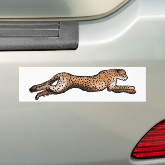 Cheetah Art Bumpersticker (Op auto)