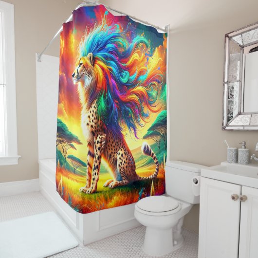 Cheetah Art Douchegordijn (In situ)