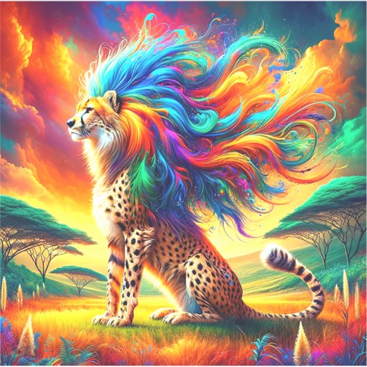 Cheetah Art Sticker (Voorkant)