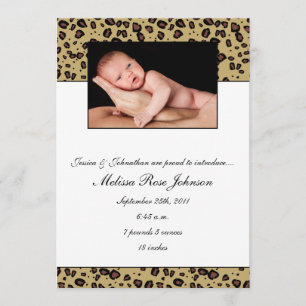 Cheetah Baby Birth Aankondiging