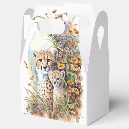 Cheetah Baby en mam Bedankdoosjes (Geopend)