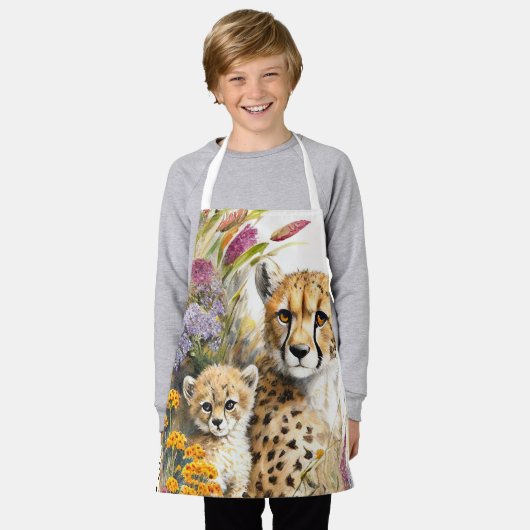 Cheetah Baby en mam Kinder Schort (Gedragen)