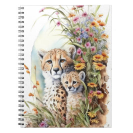 Cheetah Baby en mam School Kantoor Notitieboek Gif