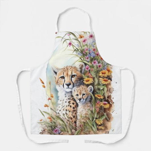 Cheetah Baby en mam Schort (Voorkant)