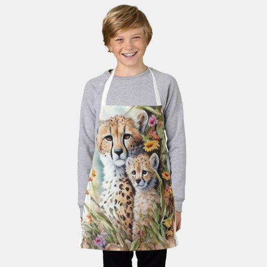 Cheetah Baby en mam Schort (Gedragen)