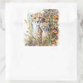 Cheetah Baby en mam Sticker (Tas)