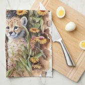 Cheetah Baby en mam Theedoek (Quarter Fold)