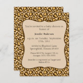 Cheetah Baby shower Kaart (Voorkant / Achterkant)