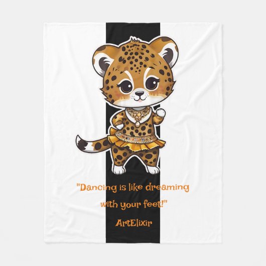 Cheetah Belly Dancing Print Fleece Deken (Voorkant)