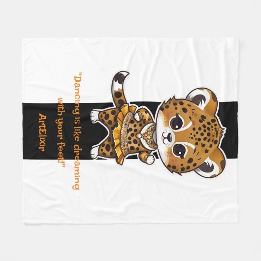 Cheetah Belly Dancing Print Fleece Deken (Voorkant (Horizontaal))