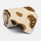 Cheetah betegeld glitterontwerp stropdas (Opgerold)