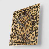Cheetah Big Cat Animal Print Vierkante Klok (Hoek)
