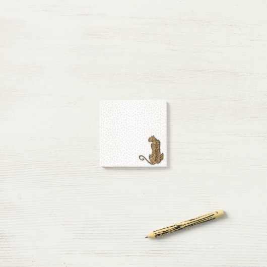 Cheetah Big Cat met vervaagde dierenprint Post-it® Notes (Op bureau)