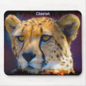 Cheetah Big Cat Wildlife Art Mousepad Muismat (Voorkant)