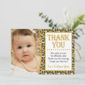 Cheetah Birthday Bedankt voor je kaart met foto (Staand voorkant)