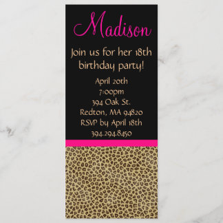 Cheetah Birthday Uitnodiging