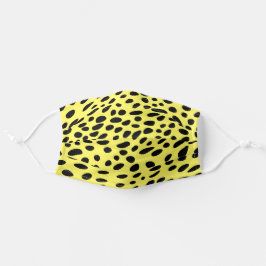 Cheetah Black en Yellow Pattern Stoffen Mondkapje