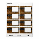 Cheetah Black Gold Glitter Leopard Animal Print Etiket (Full Sheet)