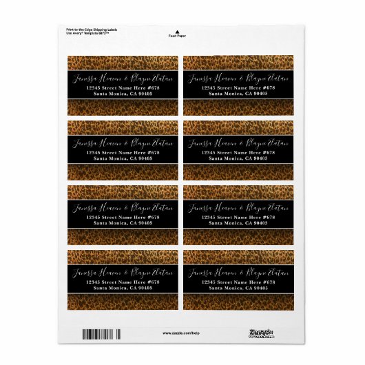 Cheetah Black Gold Glitter Leopard Animal Print La Etiket (Full Sheet)