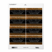 Cheetah Black Gold Glitter Luipaard Dierenprint La Etiket (Full Sheet)