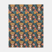 Cheetah bloemenpatroon fleece deken (Voorkant)