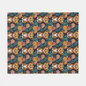 Cheetah bloemenpatroon fleece deken (Voorkant (Horizontaal))
