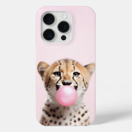 Cheetah Blowing Pink Bubble Gum Telefoon Case