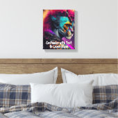 Cheetah Blue Pink Weirdcore Rainbow Punk Mohawk Canvas Afdruk (Insitu (Slaapkamer))
