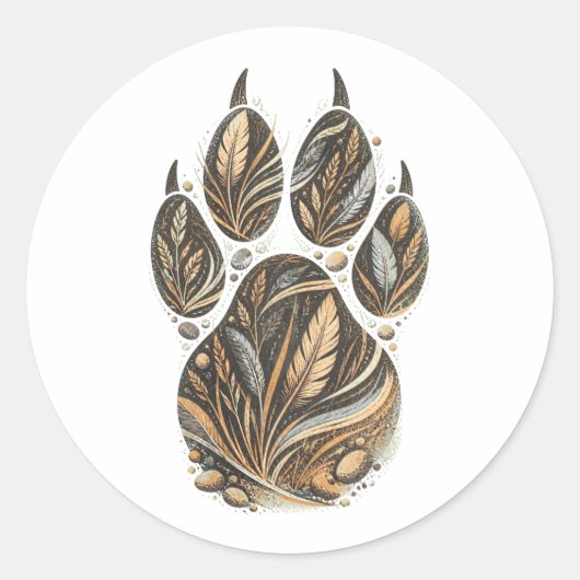 Cheetah Botanical Footprint Nature Sticker (Voorkant)