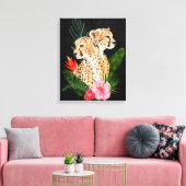 Cheetah Bouquet 2 Canvas Afdruk (Insitu (Woonkamer))