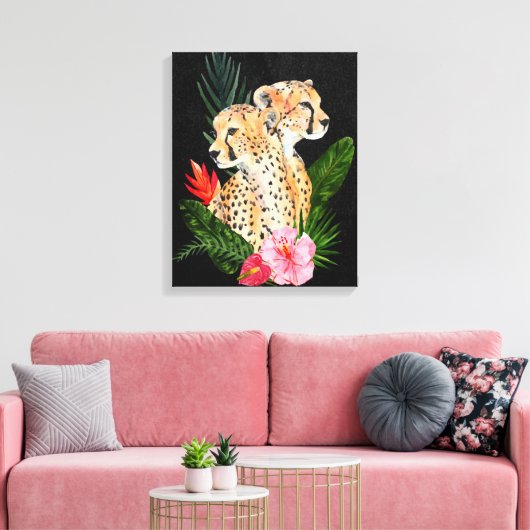 Cheetah Bouquet 2 Canvas Afdruk (Insitu (Woonkamer))