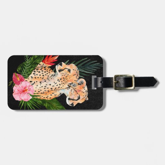Cheetah Bouquet Bagagelabel (Voorkant horizontaal)