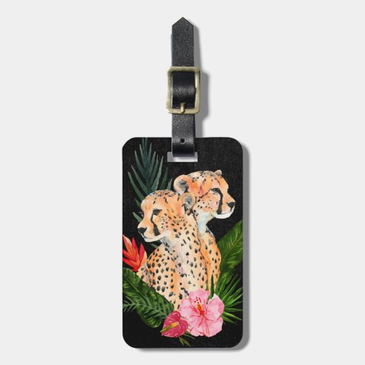 Cheetah Bouquet Bagagelabel (Voorkant verticaal)