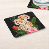Cheetah Bouquet Kartonnen Onderzetters (Schuin)