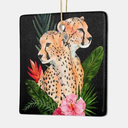 Cheetah Bouquet Keramisch Ornament (Links)