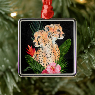 Cheetah Bouquet Metalen Ornament