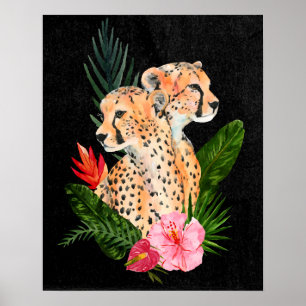 Cheetah Bouquet Poster