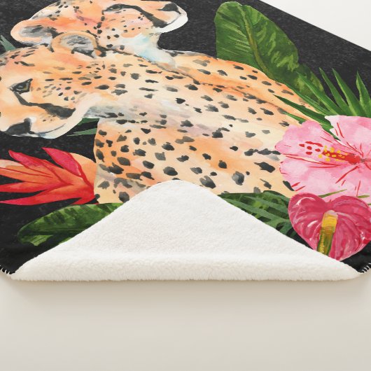 Cheetah Bouquet Sherpa Deken (3/4)