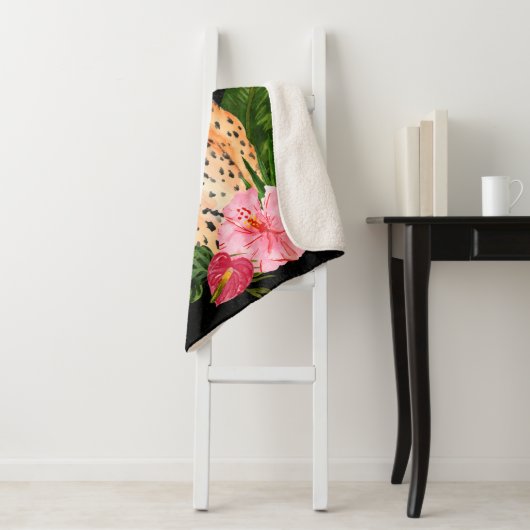 Cheetah Bouquet Sherpa Deken (In situ)