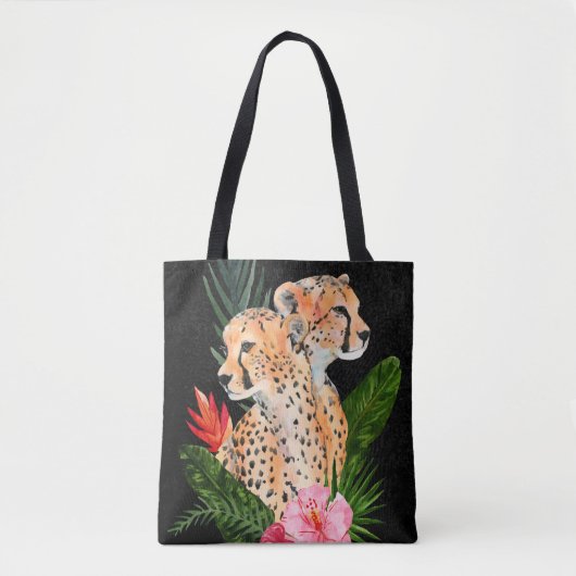Cheetah Bouquet Tote Bag (Voorkant)