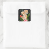 Cheetah Bouquet Vierkante Sticker (Tas)