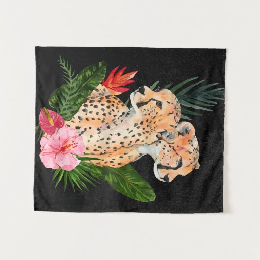 Cheetah Bouquet Wandkleed (Voorkant (horizontaal))