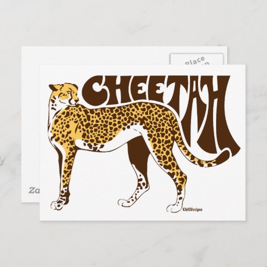 Cheetah Briefkaart (Voorkant / Achterkant)