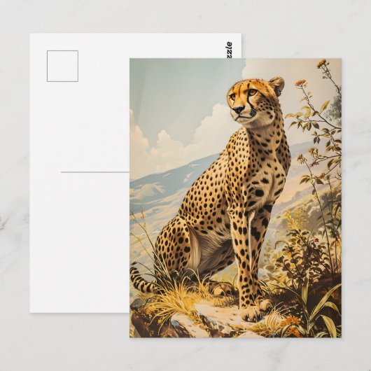 Cheetah Briefkaart (Voorkant / Achterkant)