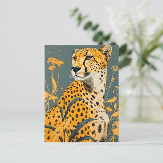 Cheetah Briefkaart (Staand voorkant)