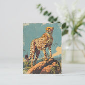  Cheetah Briefkaart (Staand voorkant)