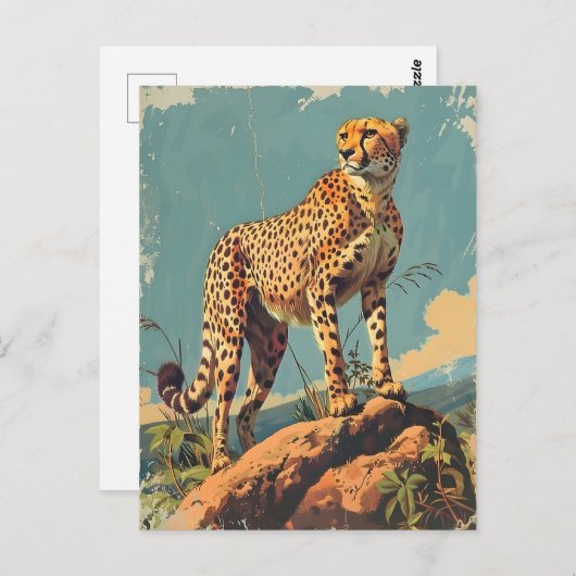  Cheetah Briefkaart (Voorkant / Achterkant)