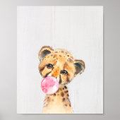 Cheetah Bubble Jungle Safari-kinderkamer Kunstprin Poster (Voorkant)