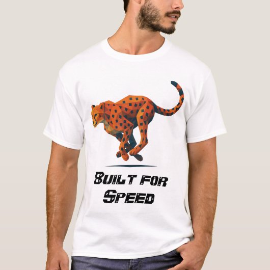 Cheetah Built for Speed titled T-Shirt (Voorkant)